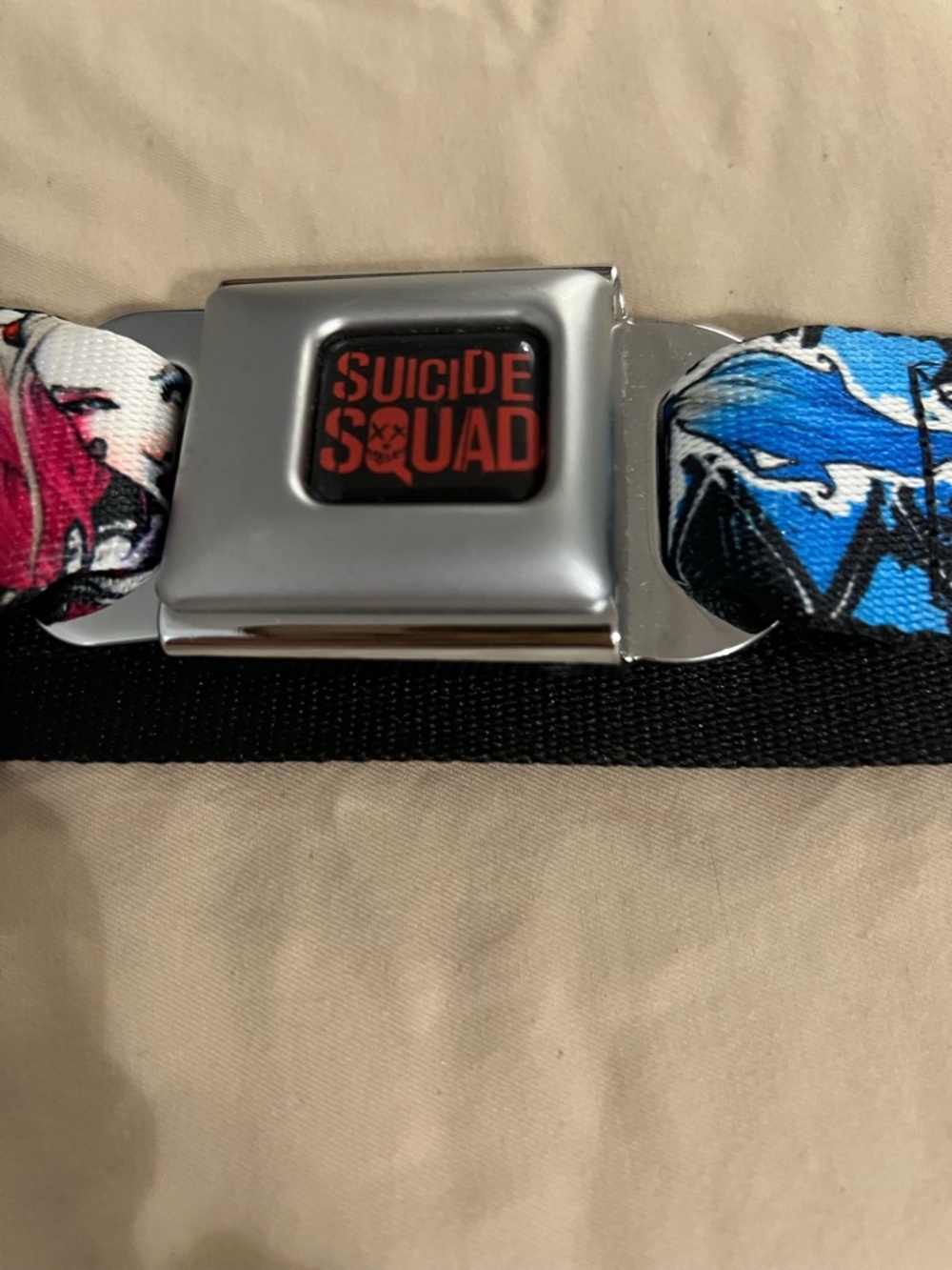 Buckle-Down Suicide Squad Belt - Black, Red, Blue